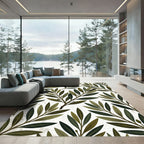 Earth Tones Olive Branch Botanical Rug