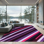 Bold Magenta Purple Diagonal Striped Rug