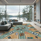 Modern Intersection Street Map Illustration Rug
