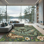 Sage Green Lunar Moth Botanical Garden Rug
