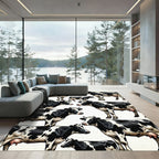 Black and White Farmhouse Cow Herd Rug