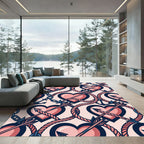 Pink Arrows Hearts Nautical Rope Rug
