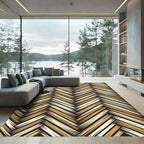 Warm Beige Herringbone Weave Rug
