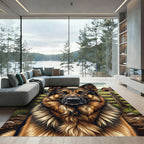 Majestic German Shepherd Farm Portrait Rug