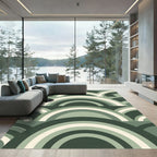 Sage Green Mid-Century Arch Geometry Rug