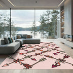 Crossed Cupid Arrows With Ribbons Rug