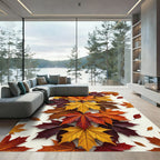 Vibrant Autumn Maple Leaf Cascade Rug