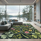 Botanical Four Leaf Clover Garden Rug