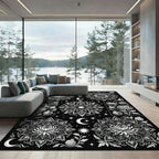 Celestial Chrysanthemum Pomegranate Mandala Rug