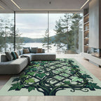 Green Vine Trellis Lattice Rug
