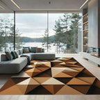 Earth Tones Geometric Folded Origami Triangles Rug