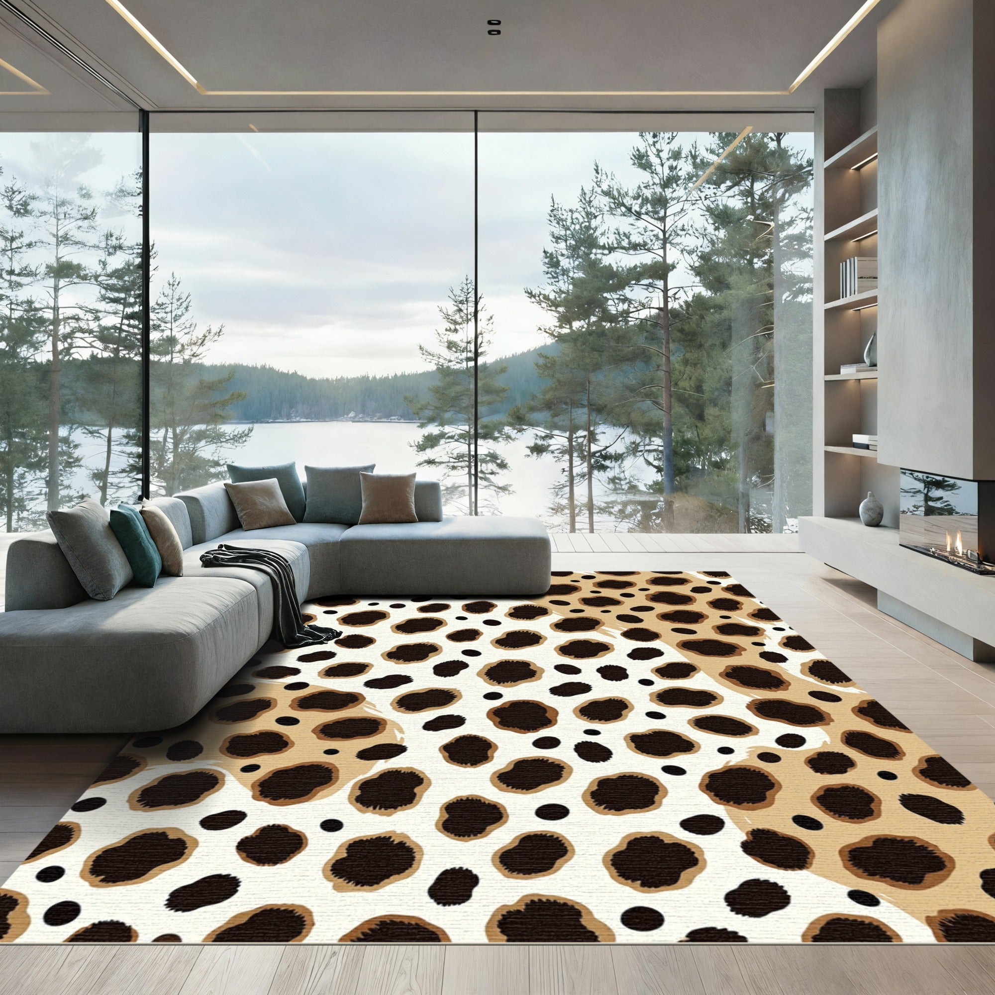 Bold Spotted Animal Print Rug