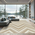 Neutral Toned Zigzag Chevron Stripe Rug