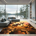 Golden Sunset Cherry Blossom Branch Rug