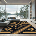 Golden Diamond Tribal Stripe Rug