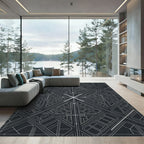Art Deco Gray Cityscape Graphic Rug