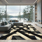 Monochrome Woven Wood Texture Rug