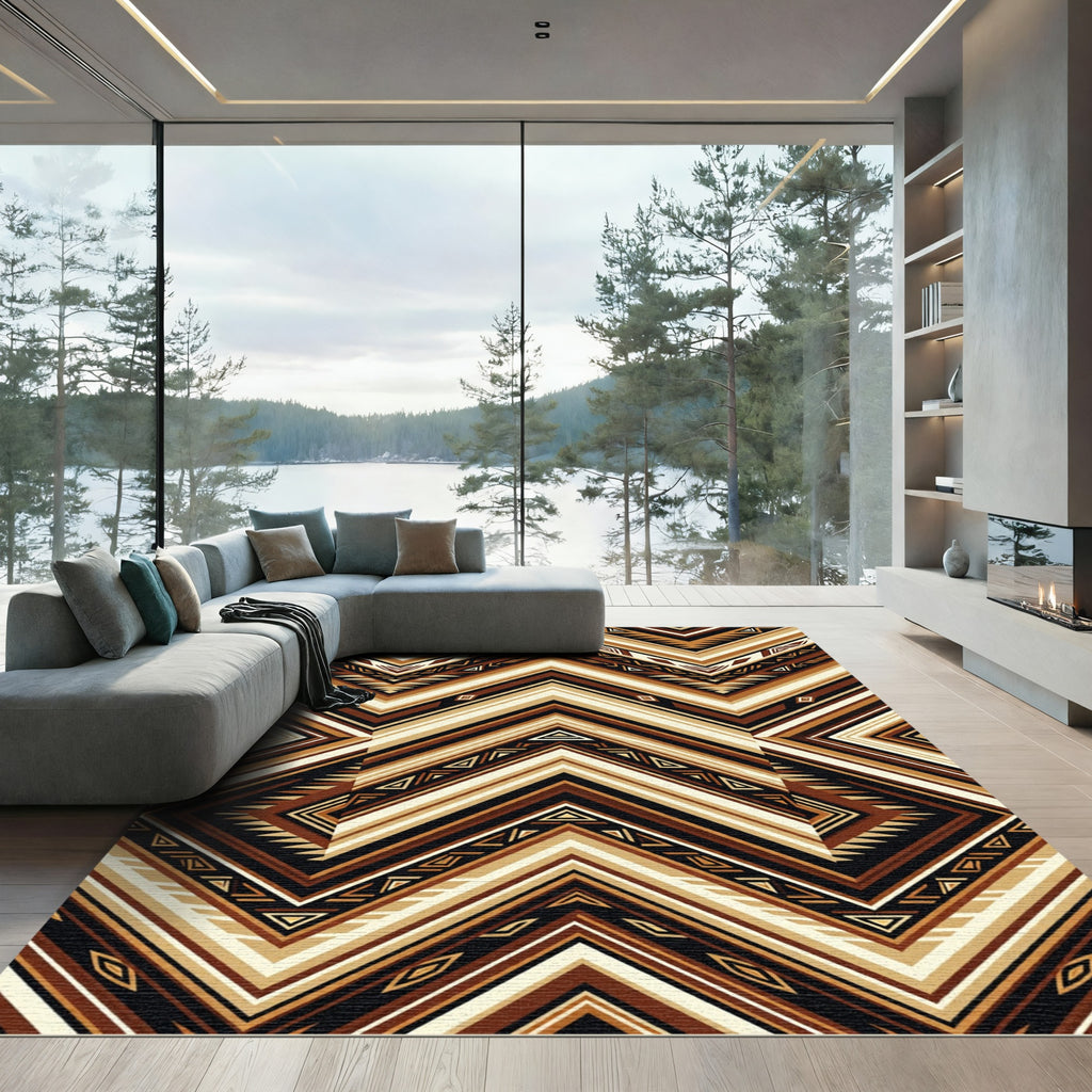 Earthy Toned Chevron Tribal Rug