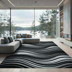 Monochromatic Wave Stripe Rug
