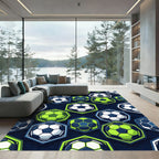Dynamic Soccer Hexagon Vector Illustration Rug