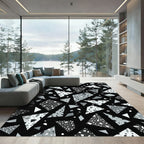 Shades of Gray Terrazzo Triangle Composition Rug