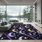 Celestial Moon and Starry Night Rug