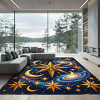 Celestial Golden Starry Galaxy Abyss Rug