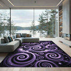 Ethereal Purple Celestial Swirl Nebula Rug