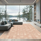 Geometric Terracotta Weave Rug