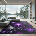 Celestial Radiant Purple Starry Sky Rug