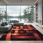 Woven Copper Geometric Overlap Rug