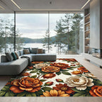 Rustic Amber Rose Blossom Arrangement Rug
