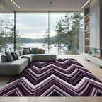 Sophisticated Purple Chevron Zigzag Wave Rug