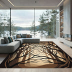 Dark Brown Gnarled Forest Canopy Rug