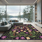 Elegant Floral Arch with Hanging Lanterns Rug