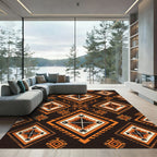 Earthy Geometric Aztec Diamond Rug