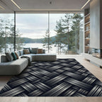 Interlocking Strands Dark Gray Rug
