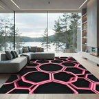 Modern Magenta Geometric Honeycomb Wall Art Rug