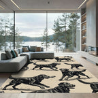 Classic Black Labrador Retriever Illustration Rug