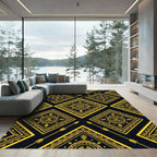 Gold Southwestern Geometric Diamond Wall Decor Rug