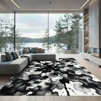 Black Ink Splatter Explosion Rug