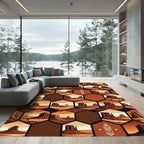 Earthy Southwestern Sunset Hexagon Mosaic Rug