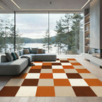 Autumn Squares Checkerboard Rug