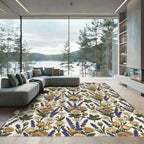 Tan Rose Lavender Daisy Bouquet Rug