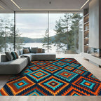 Navajo Diamond Geometric Sunset Rug