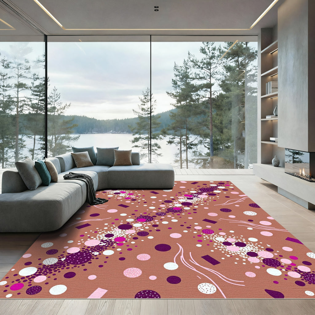 Pink Violet Burst Scatter Rug
