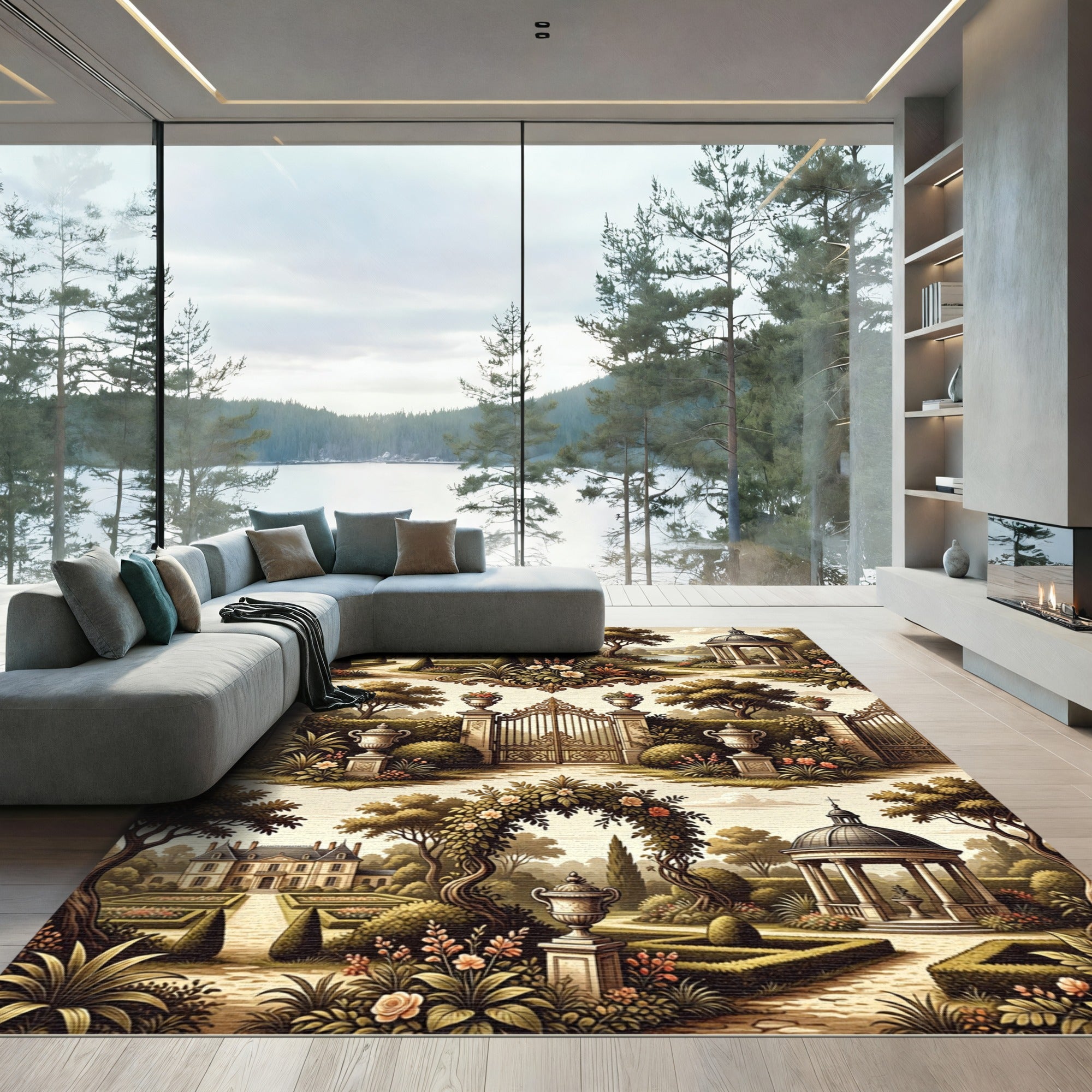 European Garden Villa Archway Gazebo Rug