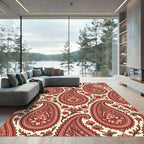 Coral Paisley Floral Medallion Rug