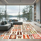 Vintage Alphabet Blocks Composition Rug