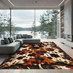 Brown Spotted Cowhide Rustic Hide Rug